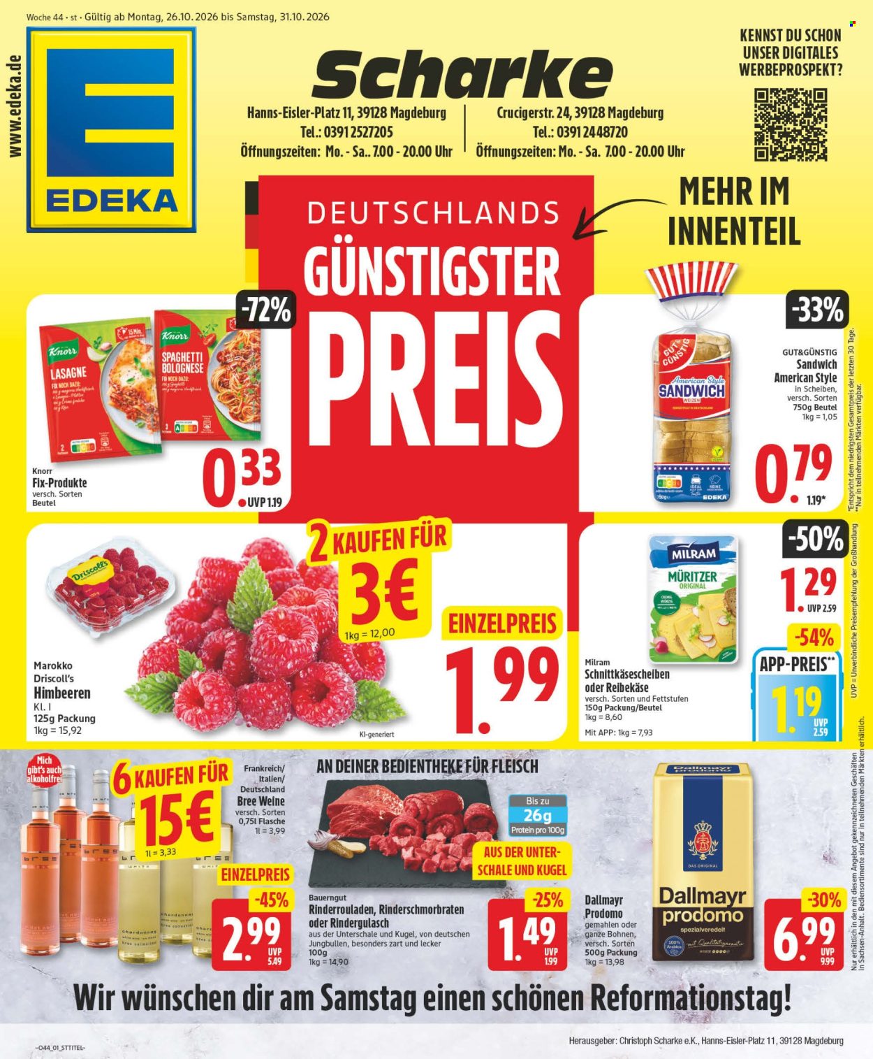 Edeka Prospekte  - 26.10.2026 - 31.10.2026. Seite 1