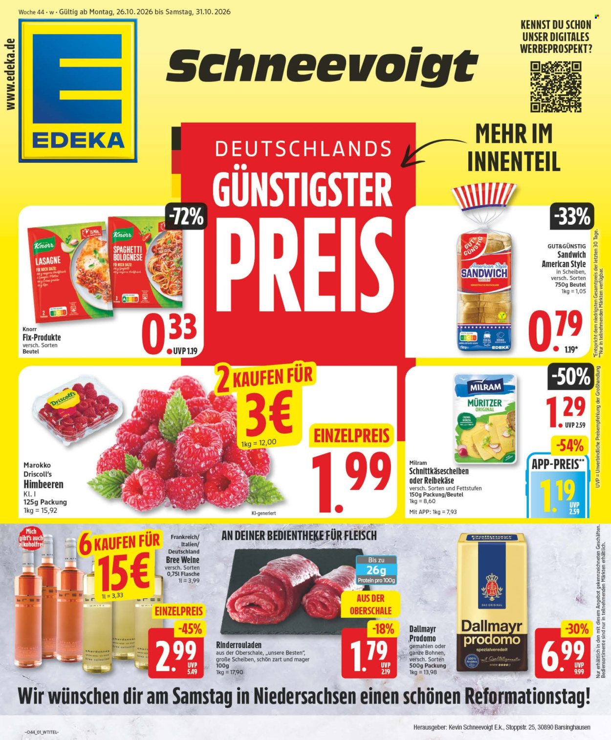 Edeka Prospekte  - 26.10.2026 - 31.10.2026. Seite 1
