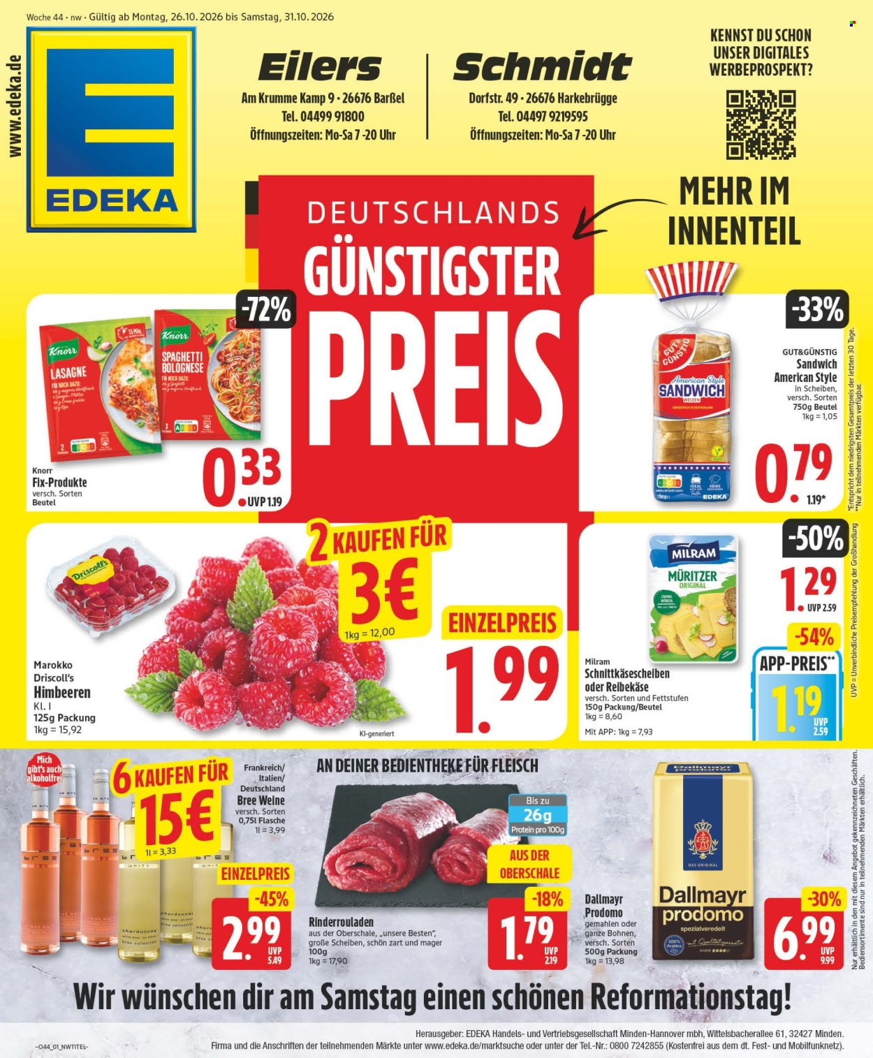 Edeka Prospekte  - 26.10.2026 - 31.10.2026. Seite 1