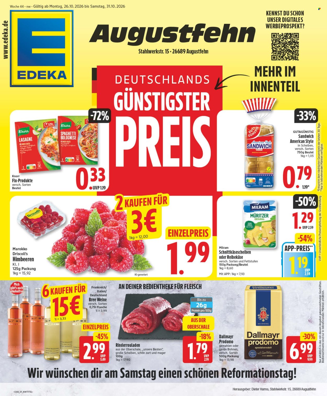 Edeka Prospekte  - 26.10.2026 - 31.10.2026. Seite 1