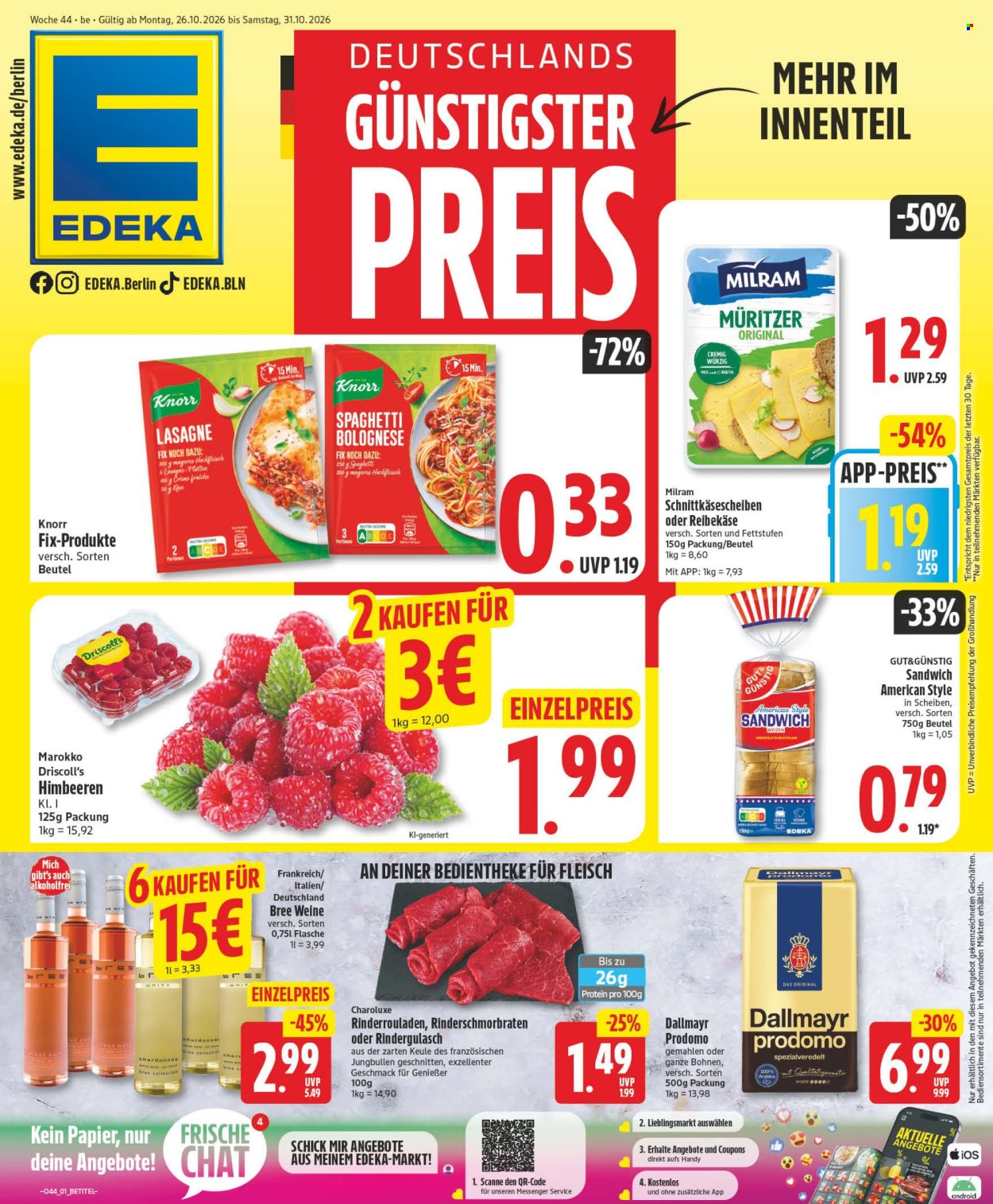 Edeka Prospekte  - 26.10.2026 - 31.10.2026. Seite 1