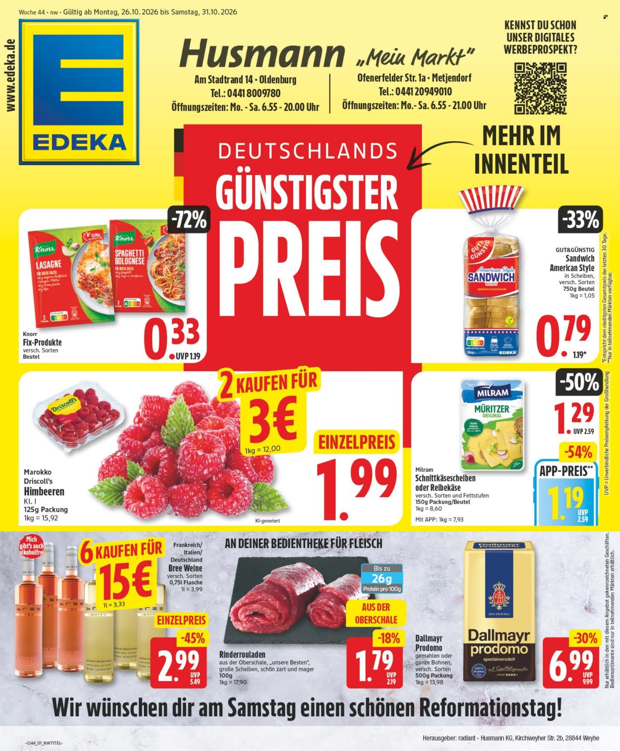 Edeka Prospekte  - 26.10.2026 - 31.10.2026. Seite 1