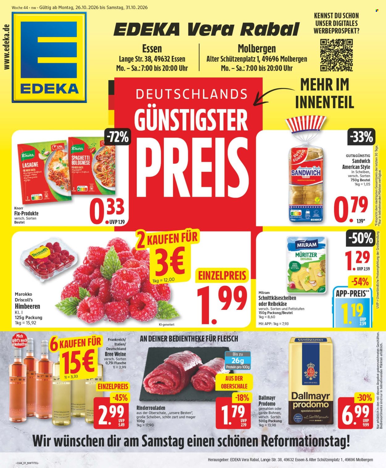 Edeka Prospekte  - 26.10.2026 - 31.10.2026. Seite 1