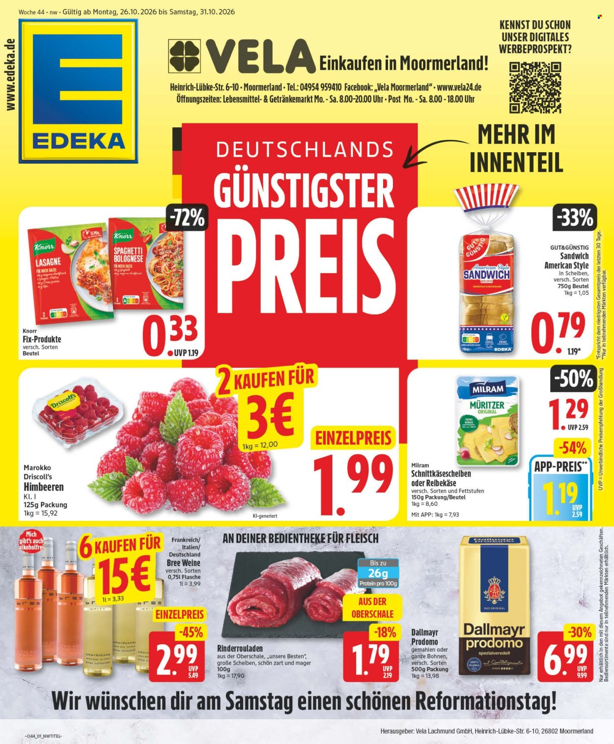 Edeka Prospekte  - 26.10.2026 - 31.10.2026. Seite 1