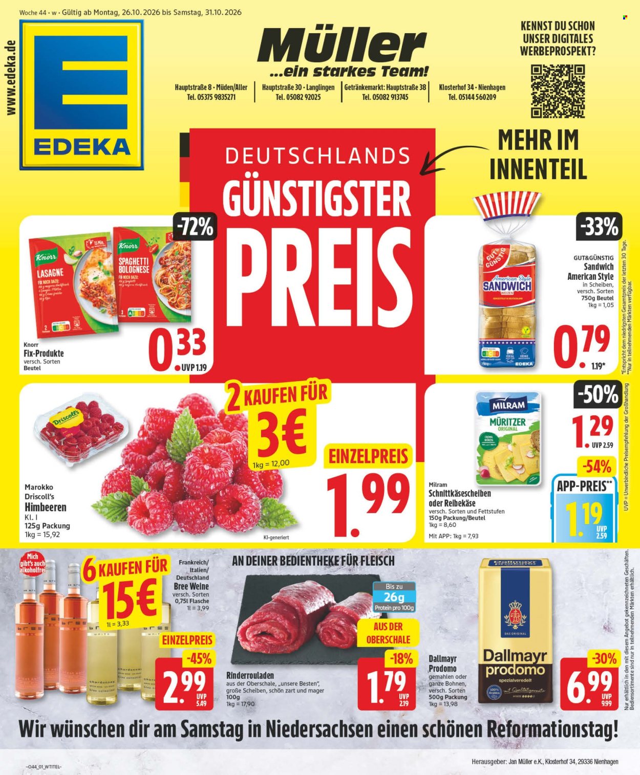 Edeka Prospekte  - 26.10.2026 - 31.10.2026. Seite 1
