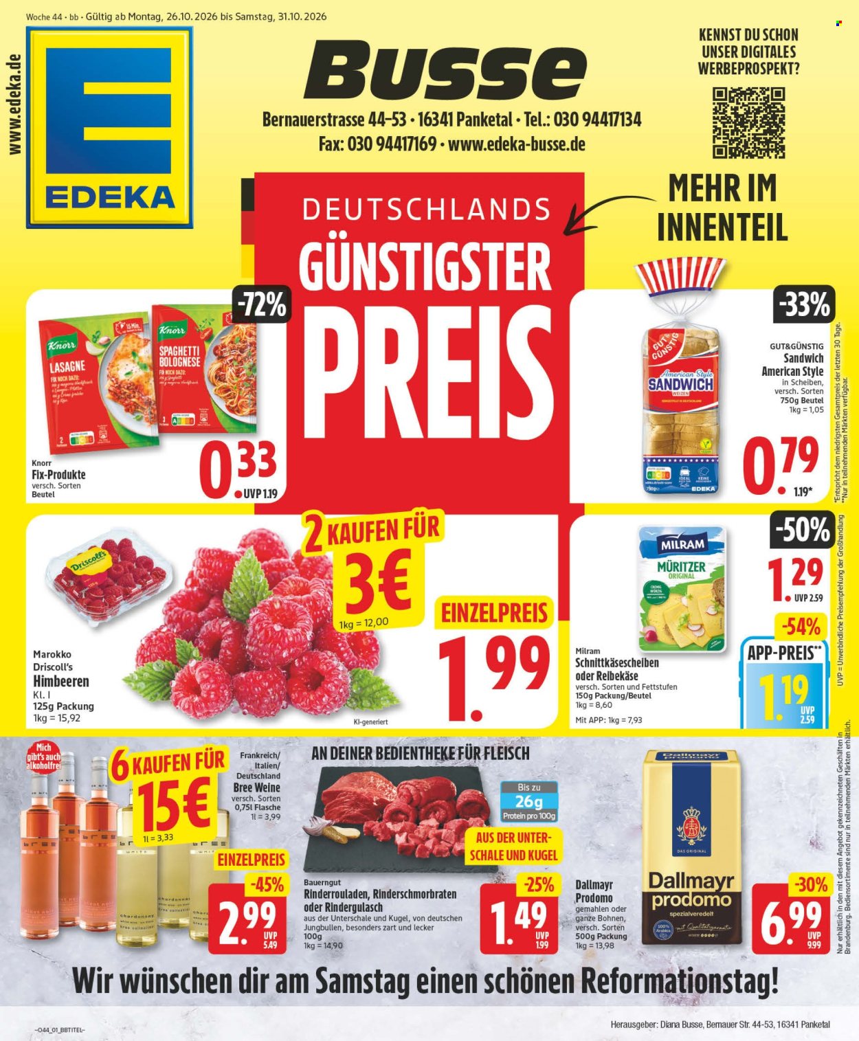 Edeka Prospekte  - 26.10.2026 - 31.10.2026. Seite 1