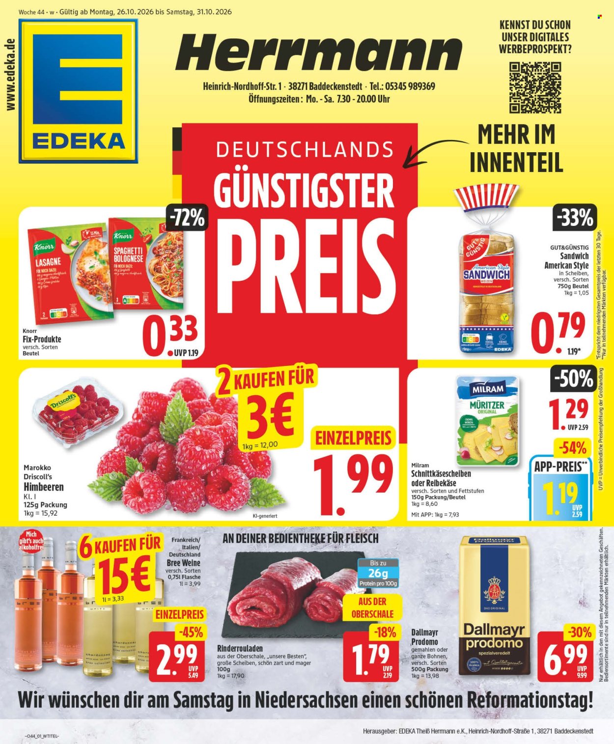 Edeka Prospekte  - 26.10.2026 - 31.10.2026. Seite 1