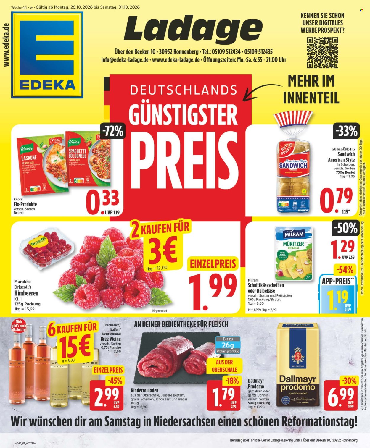 Edeka Prospekte  - 26.10.2026 - 31.10.2026. Seite 1