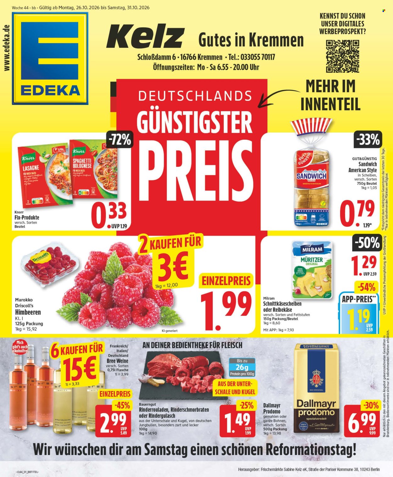 Edeka Prospekte  - 26.10.2026 - 31.10.2026. Seite 1