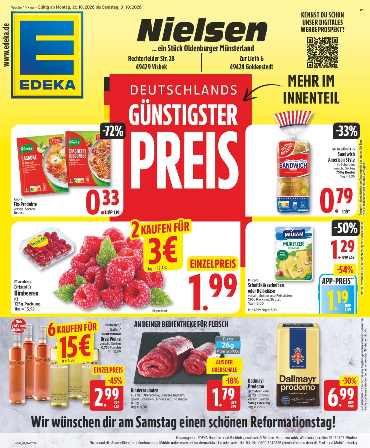 Edeka Prospekte  - 26.10.2026 - 31.10.2026. Seite 1