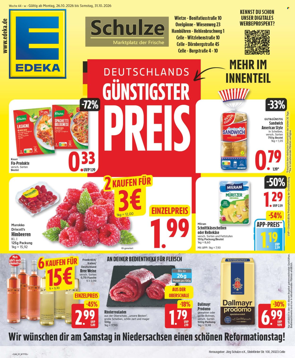 Edeka Prospekte  - 26.10.2026 - 31.10.2026. Seite 1