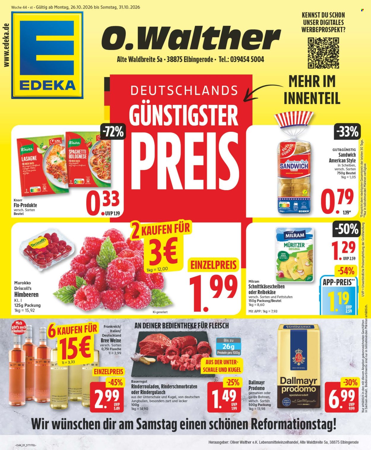 Edeka Prospekte  - 26.10.2026 - 31.10.2026. Seite 1