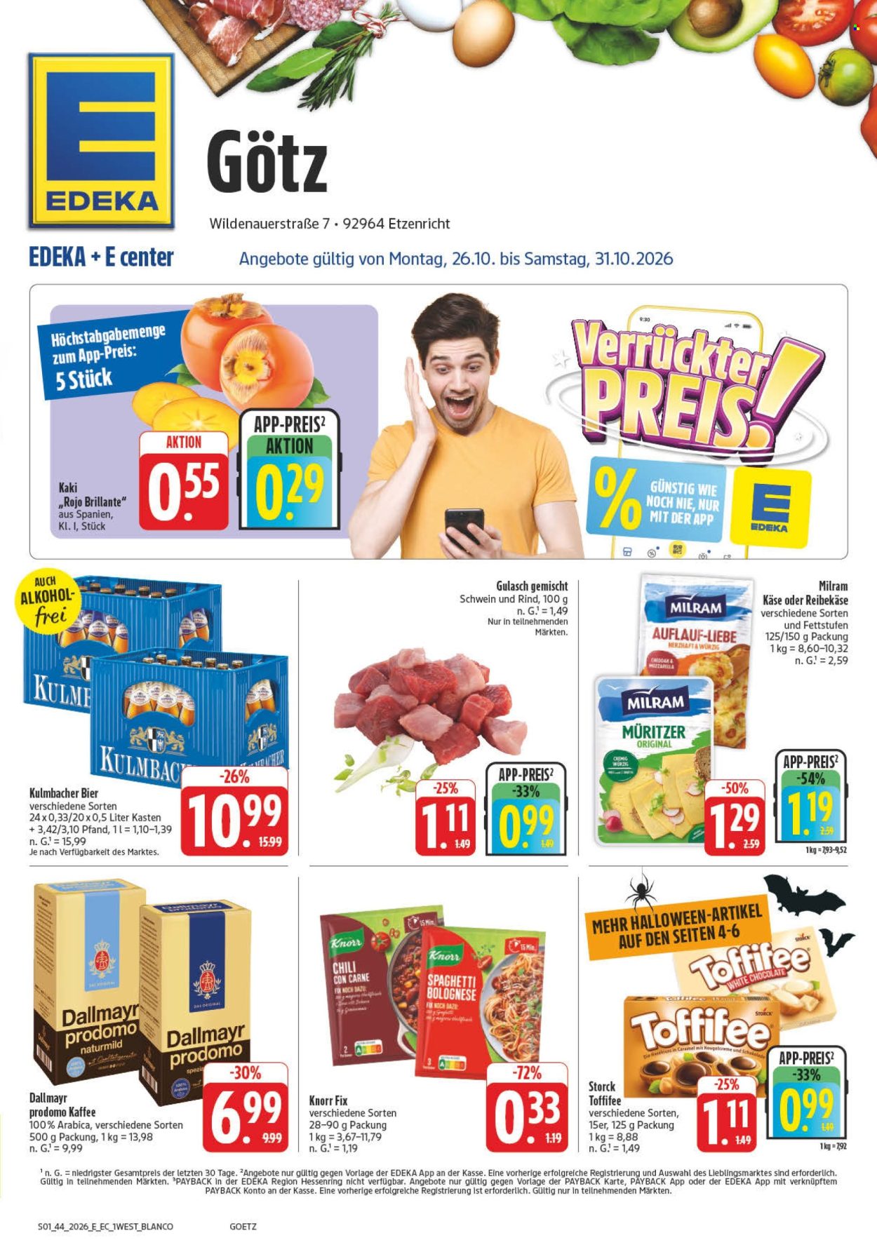 Edeka Prospekte  - 26.10.2026 - 31.10.2026. Seite 1