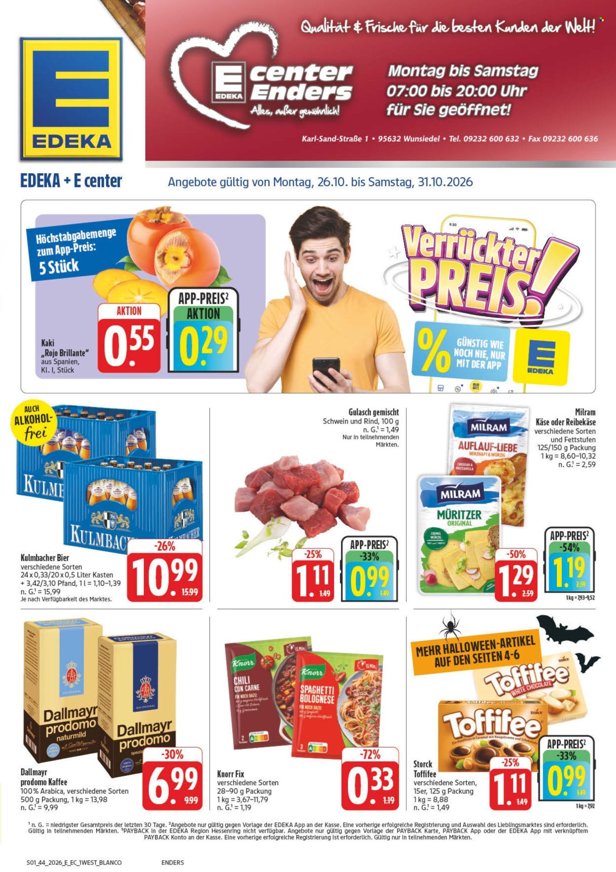 E center Prospekte  - 26.10.2026 - 31.10.2026. Seite 1