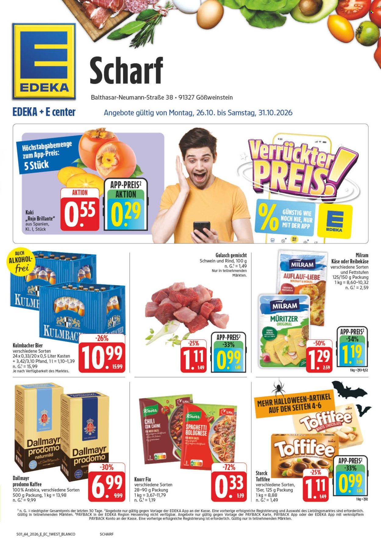 Edeka Prospekte  - 26.10.2026 - 31.10.2026. Seite 1