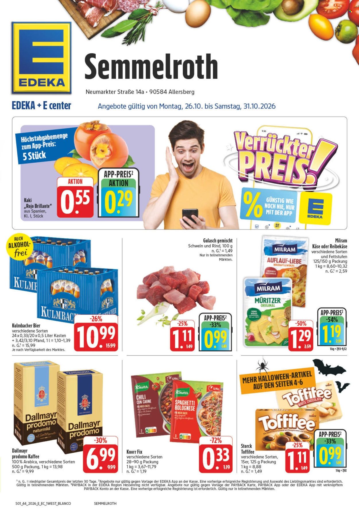 Edeka Prospekte  - 26.10.2026 - 31.10.2026. Seite 1