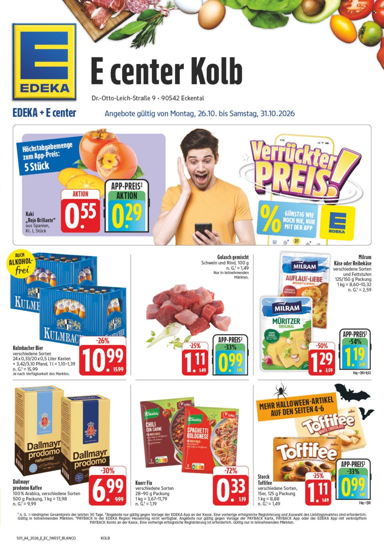 E center Prospekte  - 26.10.2026 - 31.10.2026. Seite 1