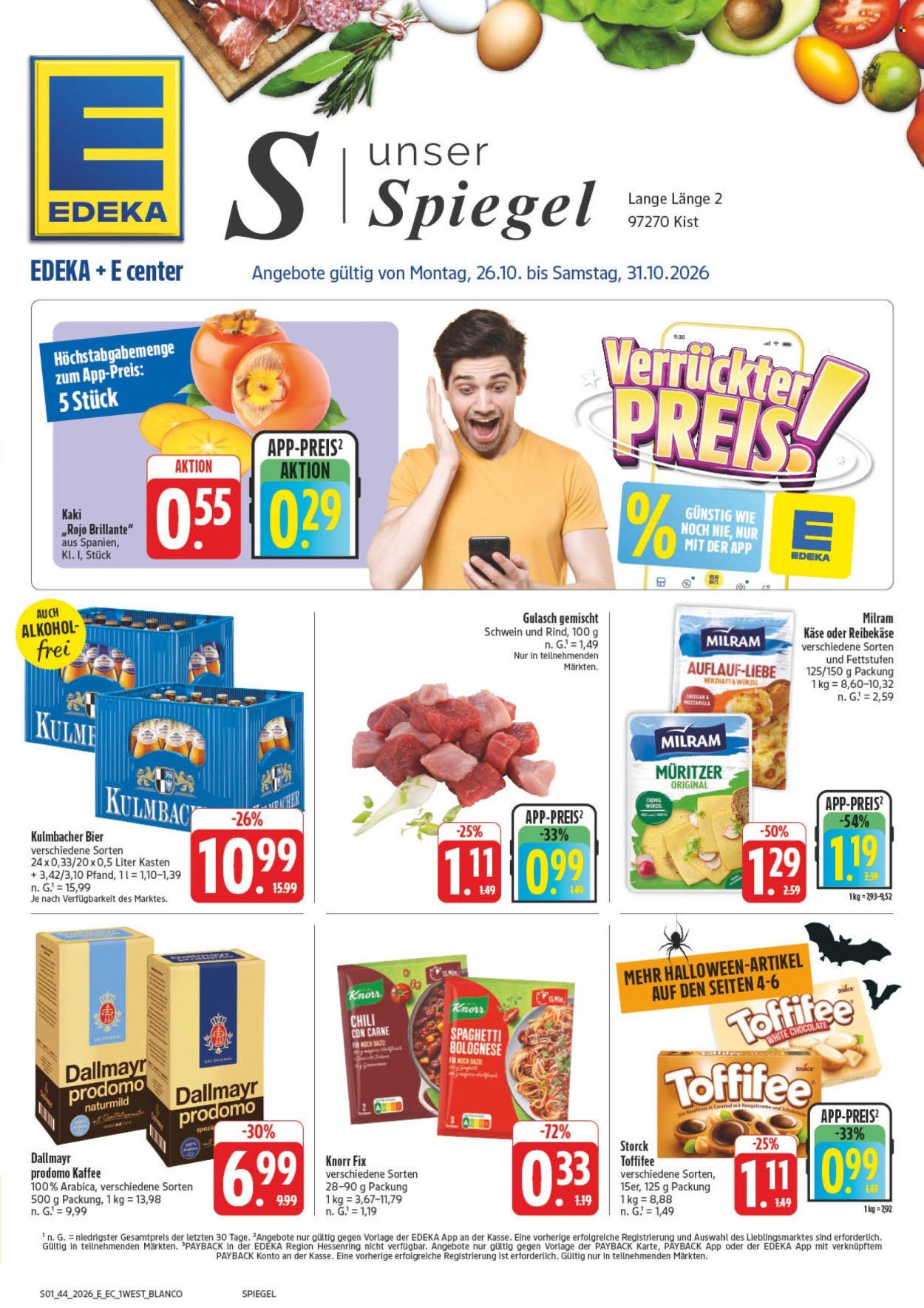 Edeka Prospekte  - 26.10.2026 - 31.10.2026. Seite 1