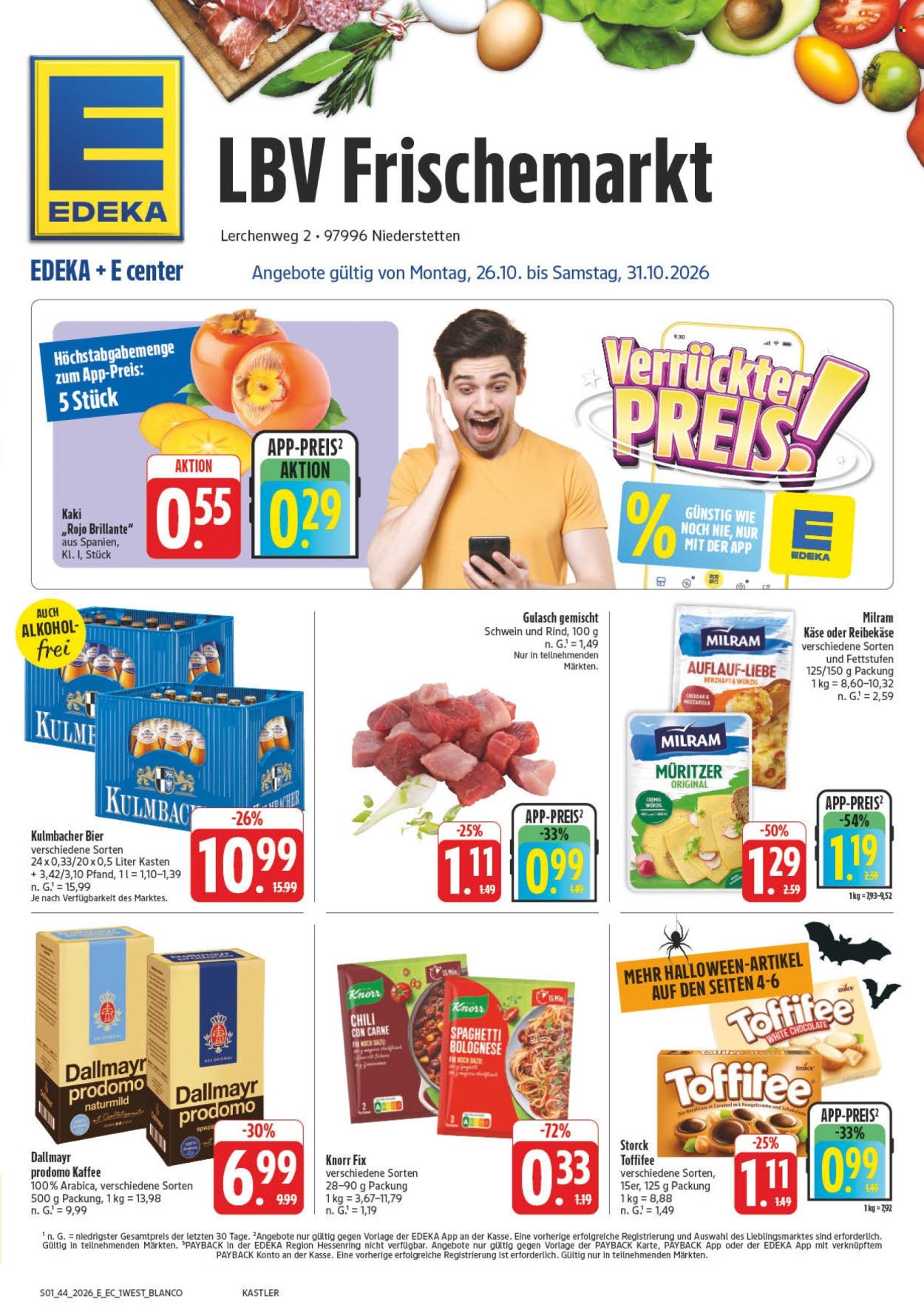 Edeka Prospekte  - 26.10.2026 - 31.10.2026. Seite 1