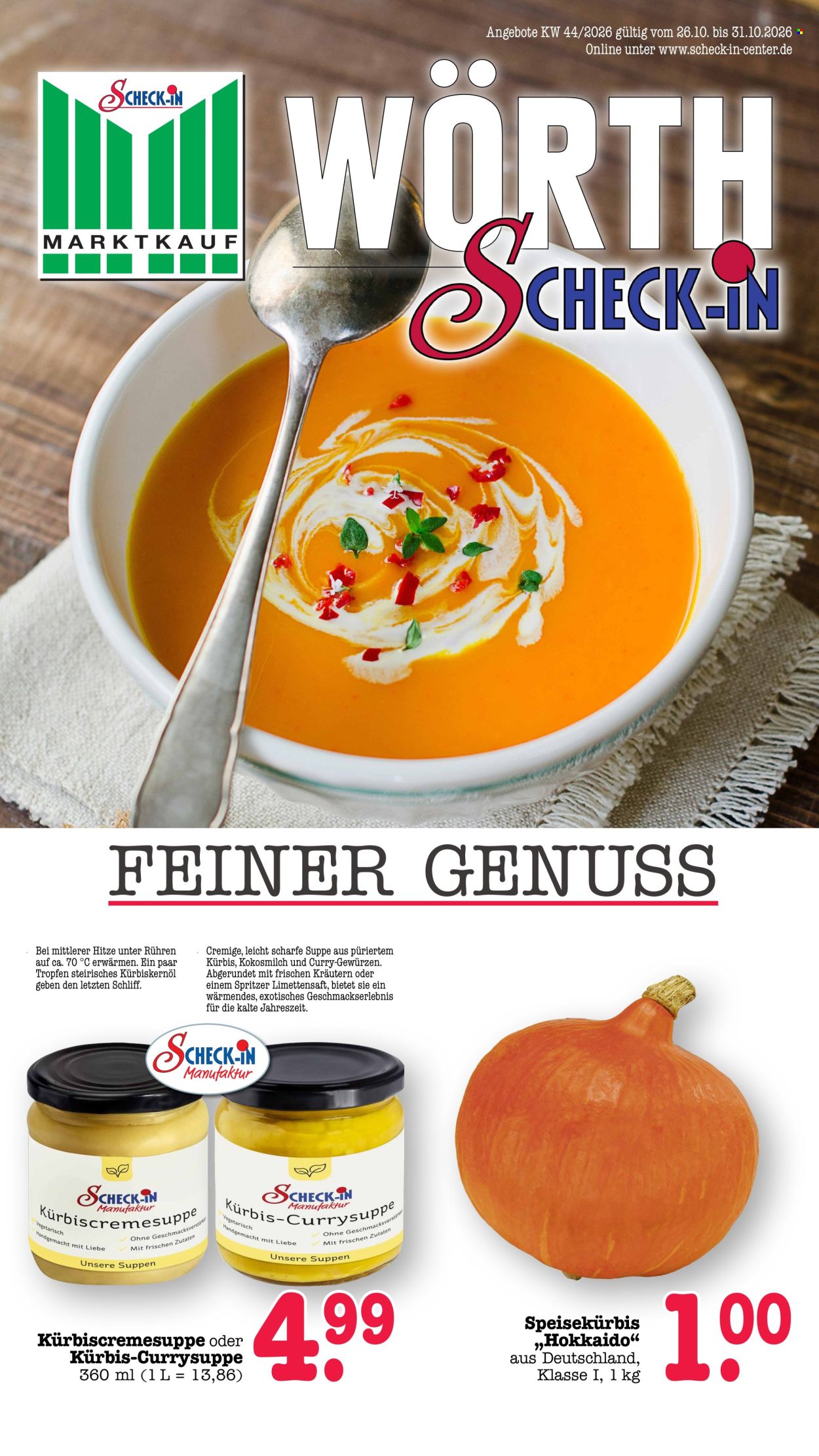 Scheck-in Prospekte  - 26.10.2026 - 31.10.2026. Seite 1