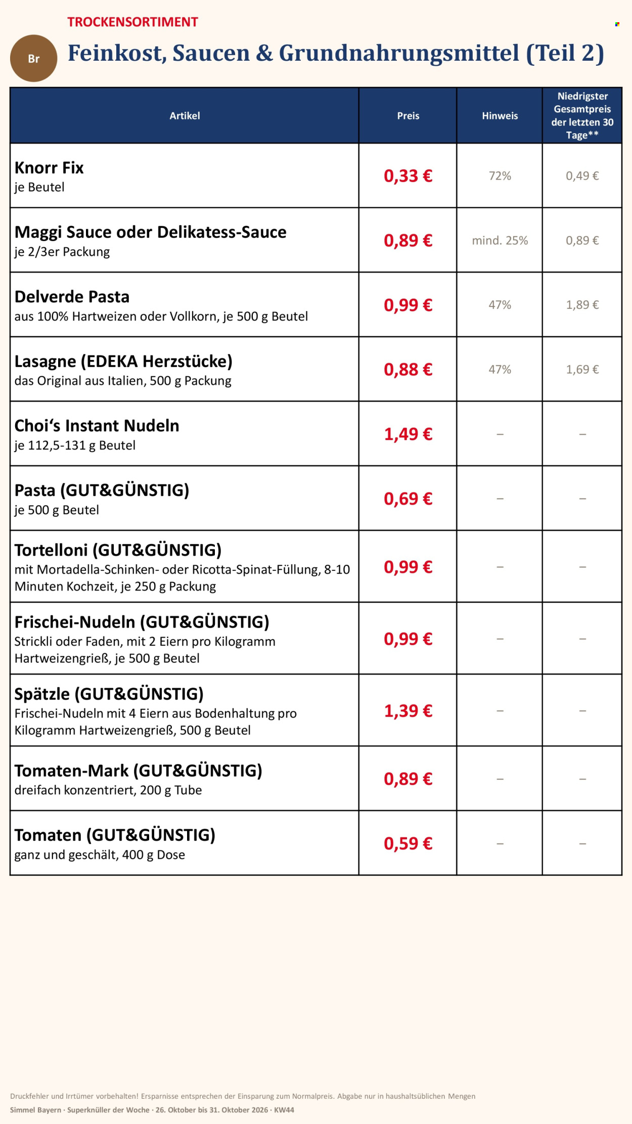 Edeka Prospekte  - 26.10.2026 - 31.10.2026. Seite 10