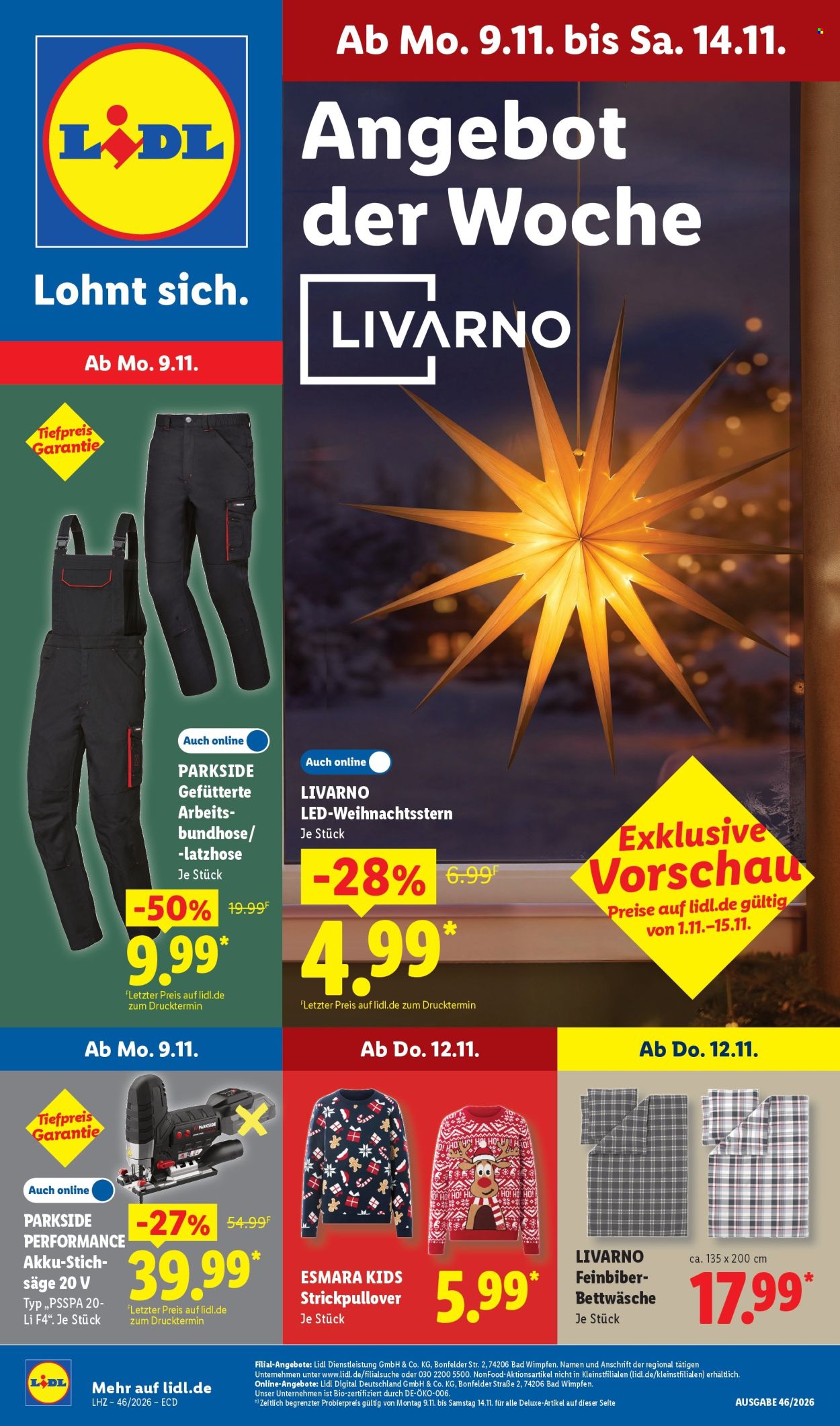 Lidl Prospekte  - 9.11.2026 - 14.11.2026. Seite 1